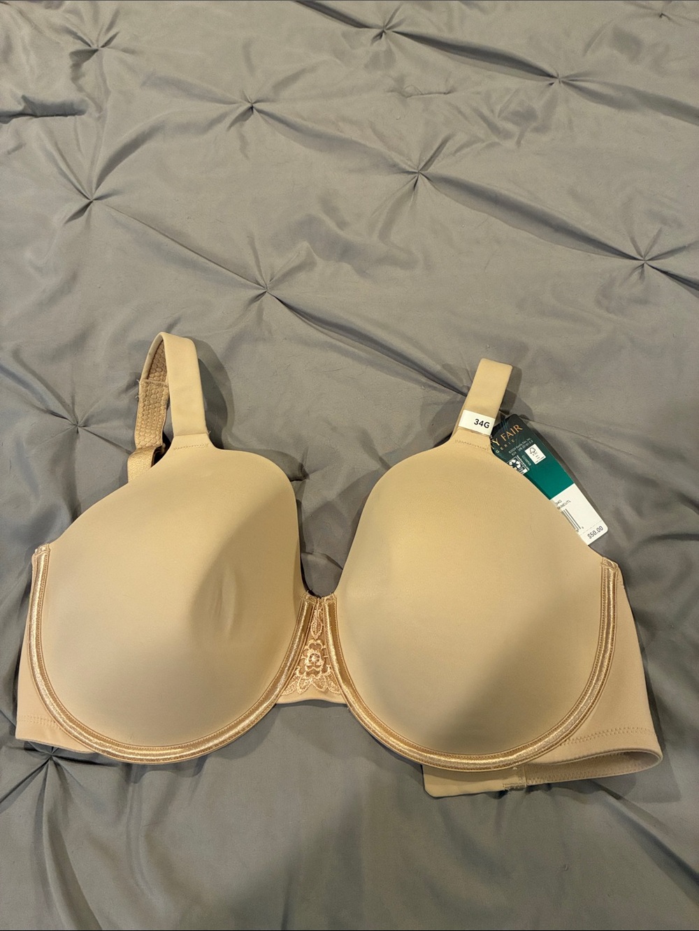 NWT Vanity Fair Beige Smooth T-Shirt Bra Sz 34G